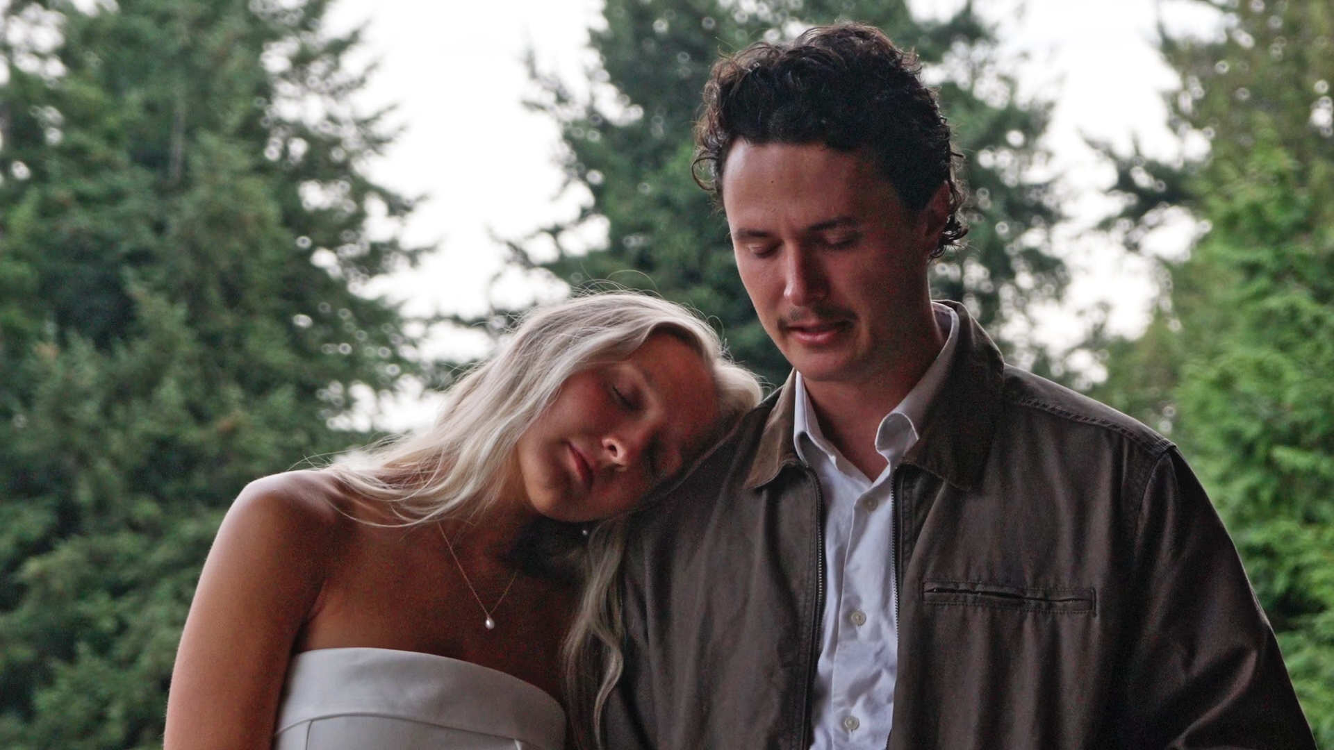 A couple sharing a quiet moment outdoors